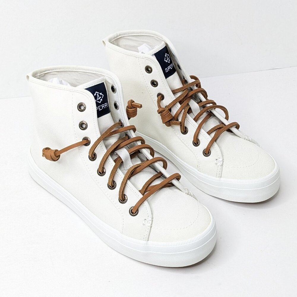 Sperry Crest High Top Sneakers, White, Women's 5